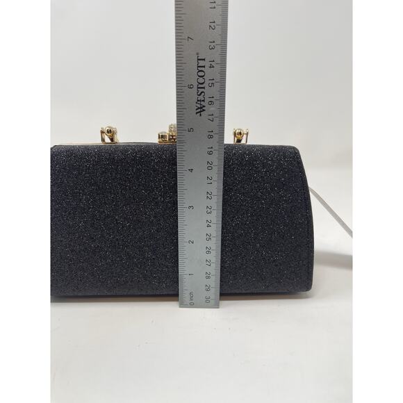 Alessia Purse Black Shimmery Gold Accents Handel New - Picture 12 of 13